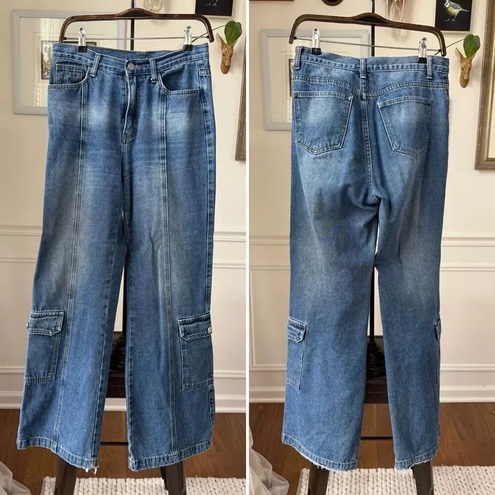 Cider Cargo Straight Leg Denim Jeans M